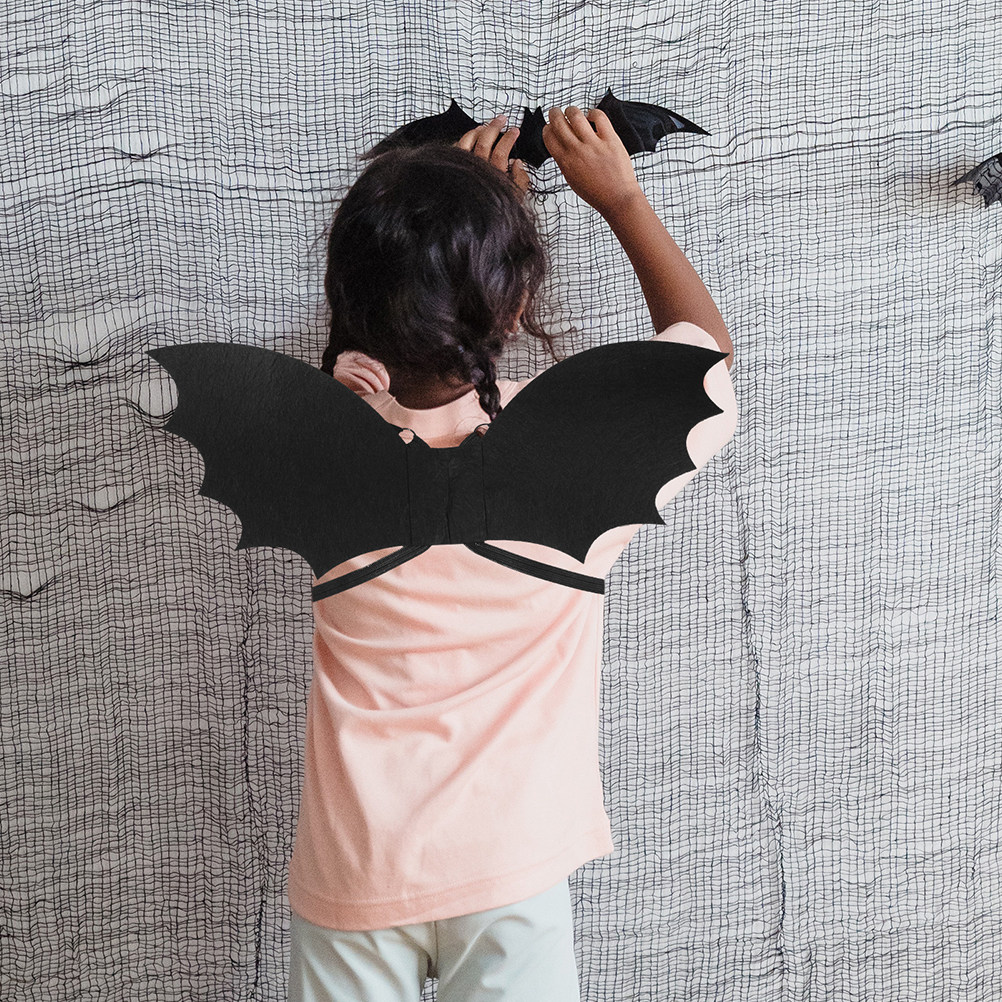 Cosplay Bat Prop - 2セット エヴァ バットウィング 調節可能な子供用ハロウィンコスプレコスチューム 男の子用 ヴァンパイアバットケープ