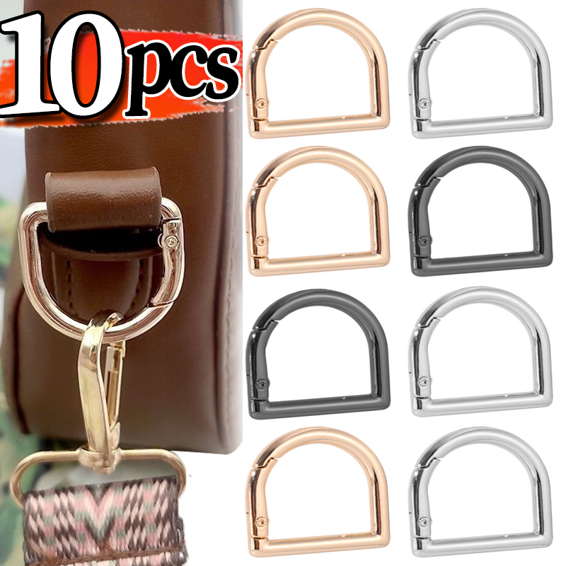 D Ring Strap - D型スプリングリング開閉式レザーバッグハンドバッグストラップバックル接続キーリングペンダントドッグチェーンスナップクラスプクリップカラビナ