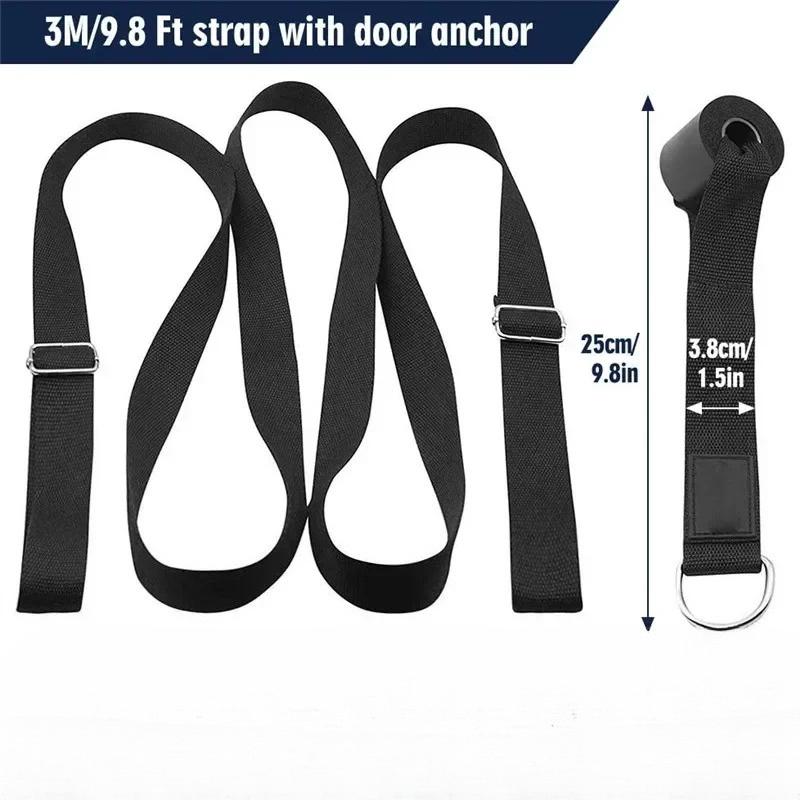 D Ring Strap - 3M ドアフレキシビリティストレッチヨガストレッチストラップレッグストレッチャーストラップ D リングベルトダンス体操抵抗フィットネスジムバンド