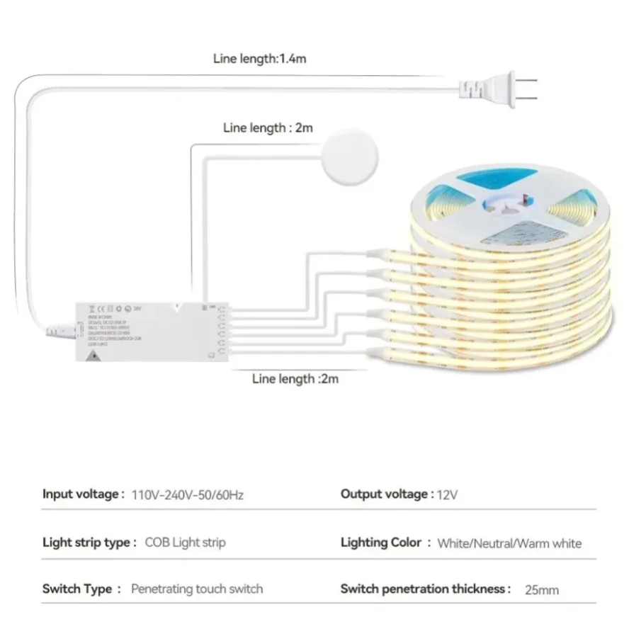 同期キャビネットライトスマートセンサースイッチCOBミラーL - Led El Wire のレビューと価格