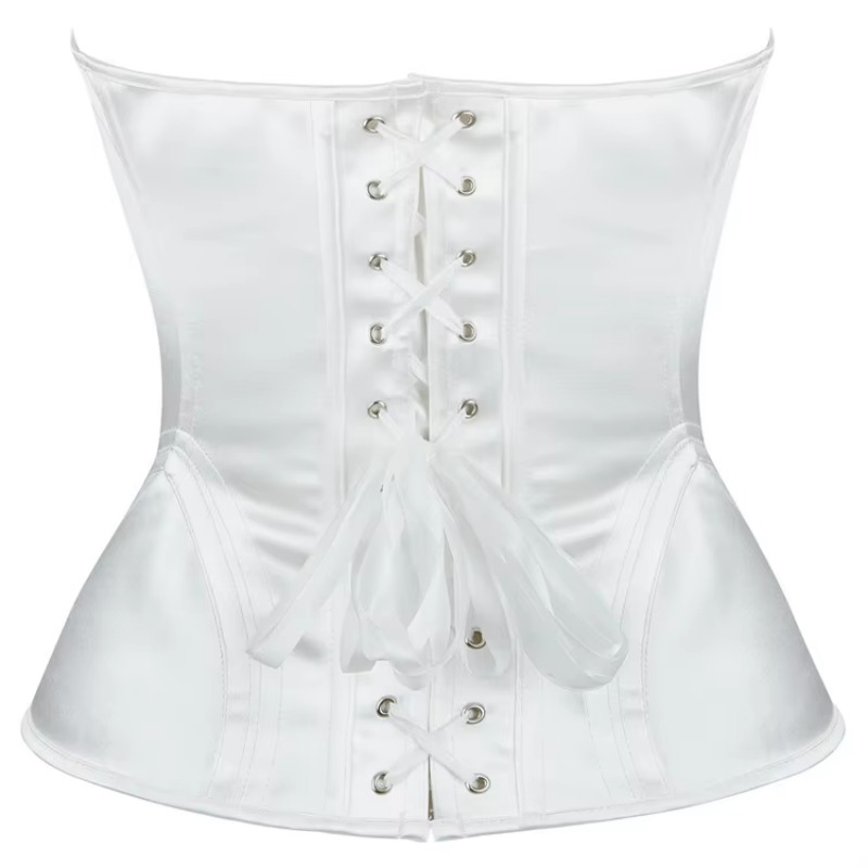 女性用ホワイトコルセット オーバーバストビスチェトップ スチ - Boning Corset Steel のレビューと価格