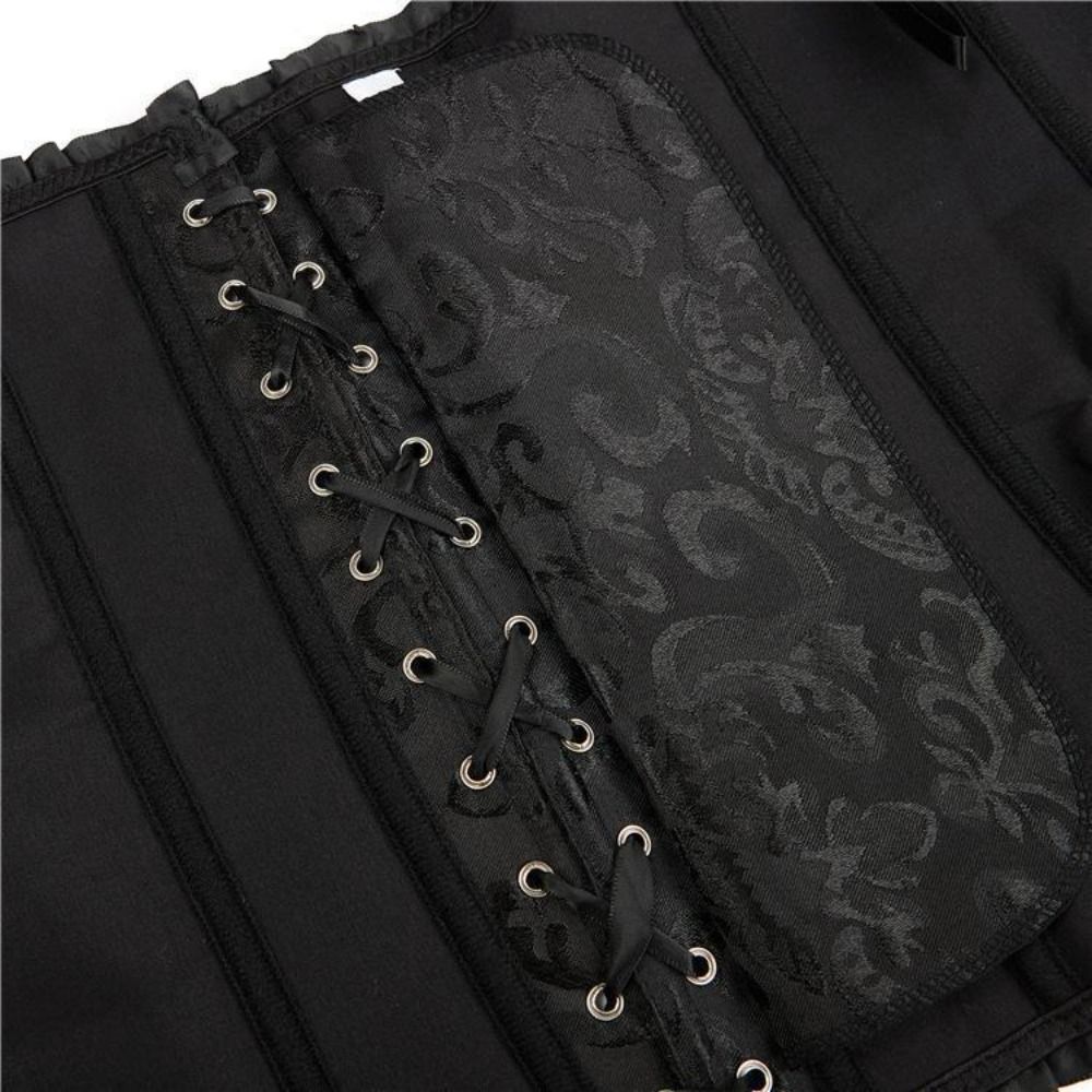 ジッパー付きジャカードアンダーバストコルセット、レースアップ - Boning Corset Steel のレビューと価格