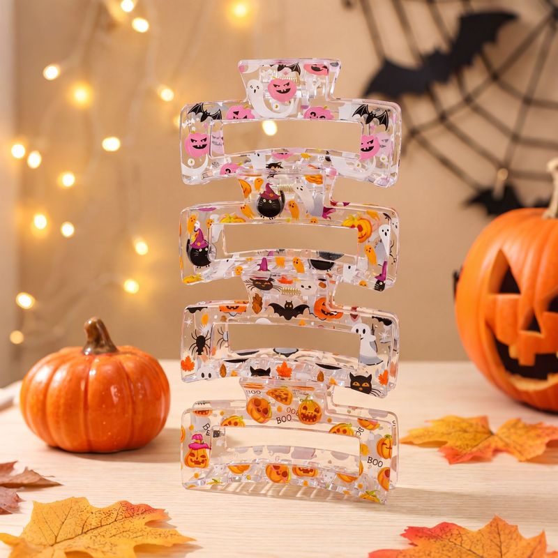 4個セット ハロウィンヘアクリップ 透明アクリル製 パンプキ - Cosplay Bat Prop のレビューと価格