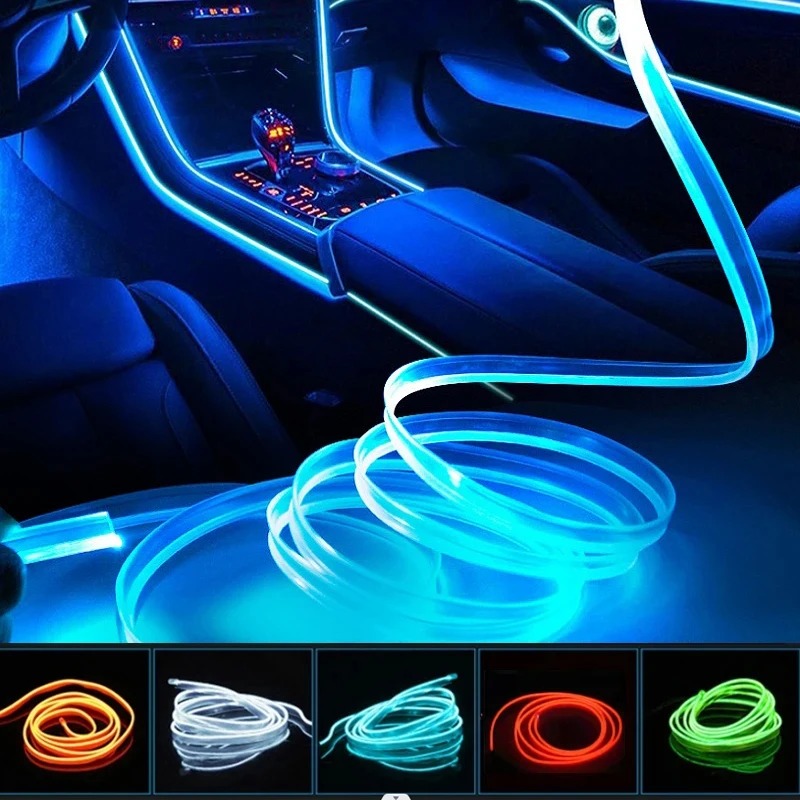 車環境 El ワイヤー LED USB 柔軟なネオンインテリ - Led El Wire のレビューと価格