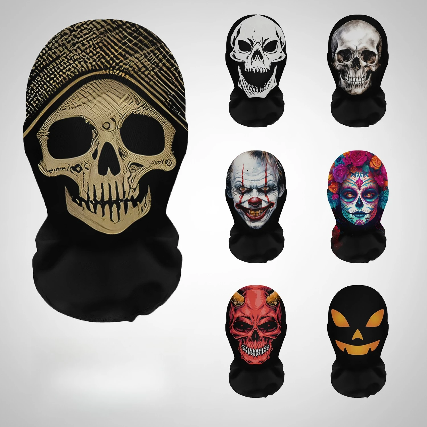 ハロウィンテラーマスク 3D プリントスカルパターン弾性メッ - Cosplay Prop Patterns のレビューと価格