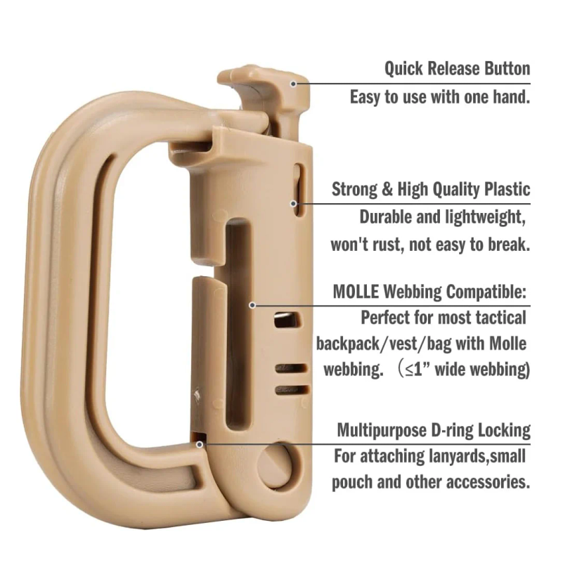 5 個のプラスチック D リング戦術カラビナグリムロックロッ - D Ring Strap のレビューと価格