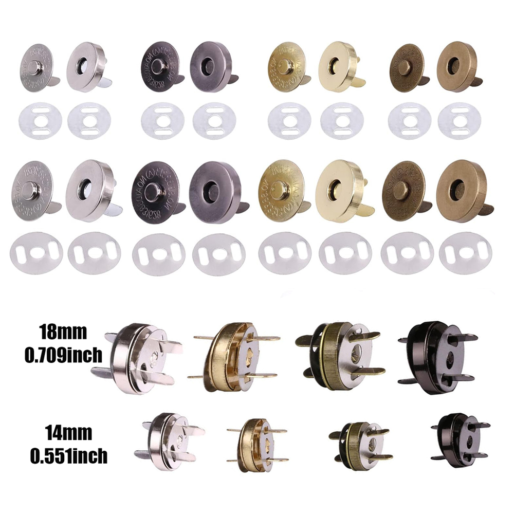 10セットの磁気スナップボタン、金属製留め具、14mmと18 - Snap Fastener Set のレビューと価格