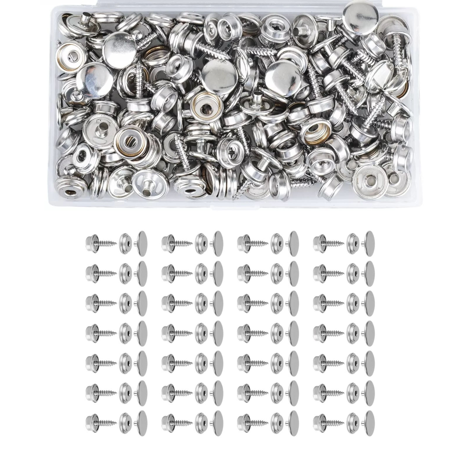 ステンレス鋼スナップボタンファスナーキット、ボートマリンキャ - Snap Fastener Set のレビューと価格