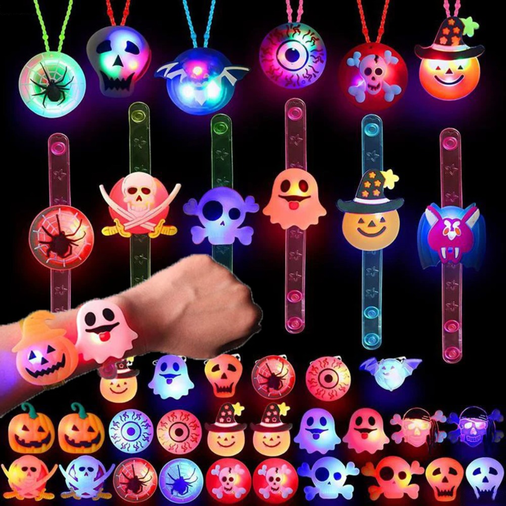 1-60個 光るハロウィンブレスレットリング 子供用おもちゃ - Cosplay Prop Filler のレビューと価格