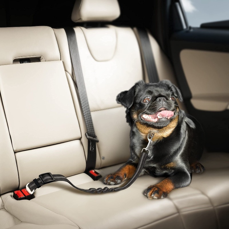 伸縮式犬用カーハーネスセット、調節可能なシートベルト、ナイロ - Snap Fastener Set のレビューと価格