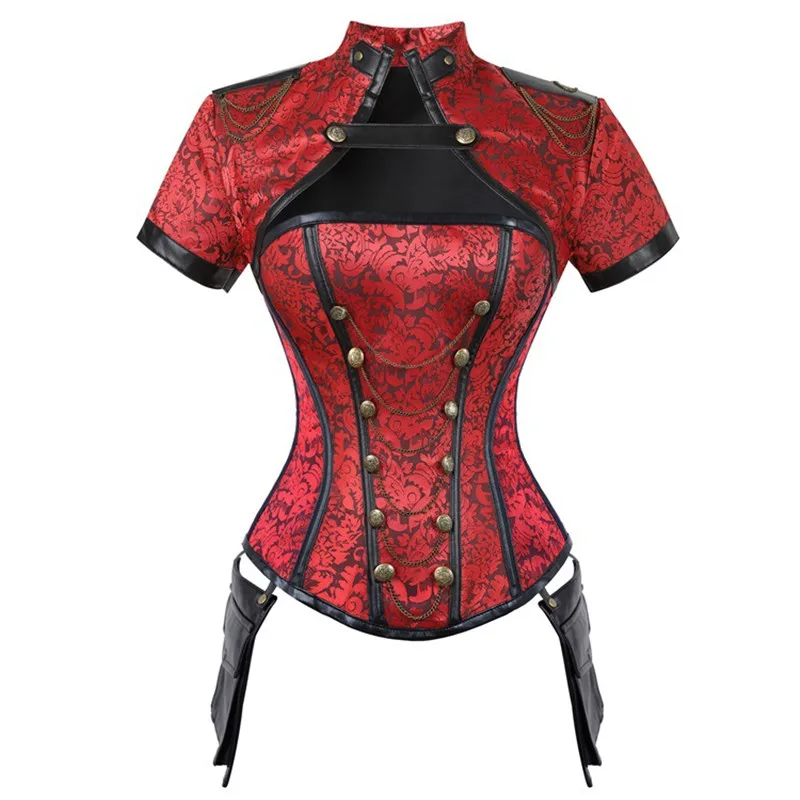 中世の女性オーバーバストコルセットスチームパンク服スパイラル - Boning Corset Steel のレビューと価格